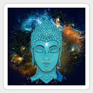 Buddha in the Galaxy Blue Face (background) Magnet